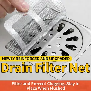 50 Counts Disposable Shower Drain Cover Hair Catcher, Mesh Stickers for Shower Drain Bathroom Sink, with strong adhesive fits tightly on drains