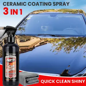 3-In-1 Ceramic Coating Spray for Cars, Nano Coating Polish, Scratch-Resistant Formula, High-Definition Gloss Finish, All Car Paint Types