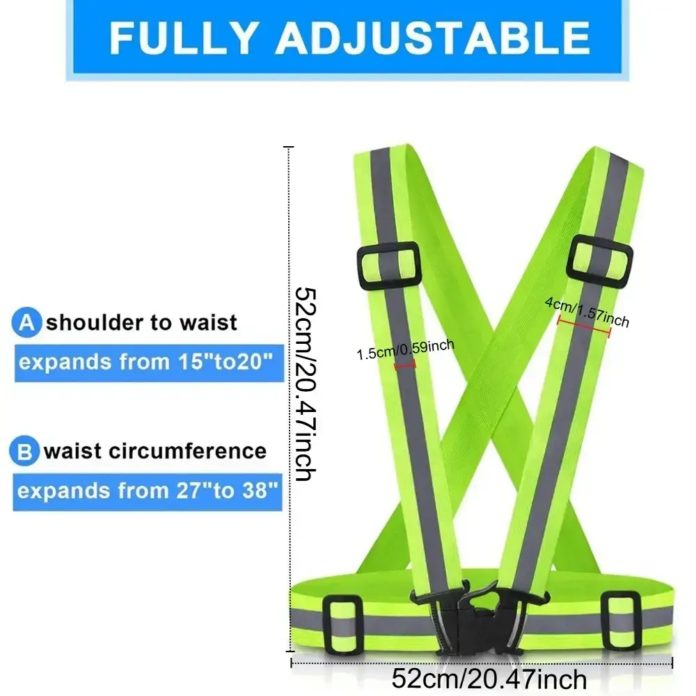 Reflective vest running equipment, 2-piece set of high visibility safety VES, suitable for cycling, jogging, running, and walking, adjustable for both boys and girlsRAIMENTRY Reflective vest running equipment, 2-piece set of high visibility safety VES, suitable for cycling, jogging, running, and walking, adjustable for both boys and girlsRAIMENTRY