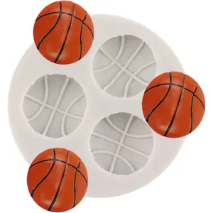 Silicone Molds Basketball Fondant Mold For Cake Decorating Cupcake Topper Candy Chocolate Gum Paste Polymer Clay