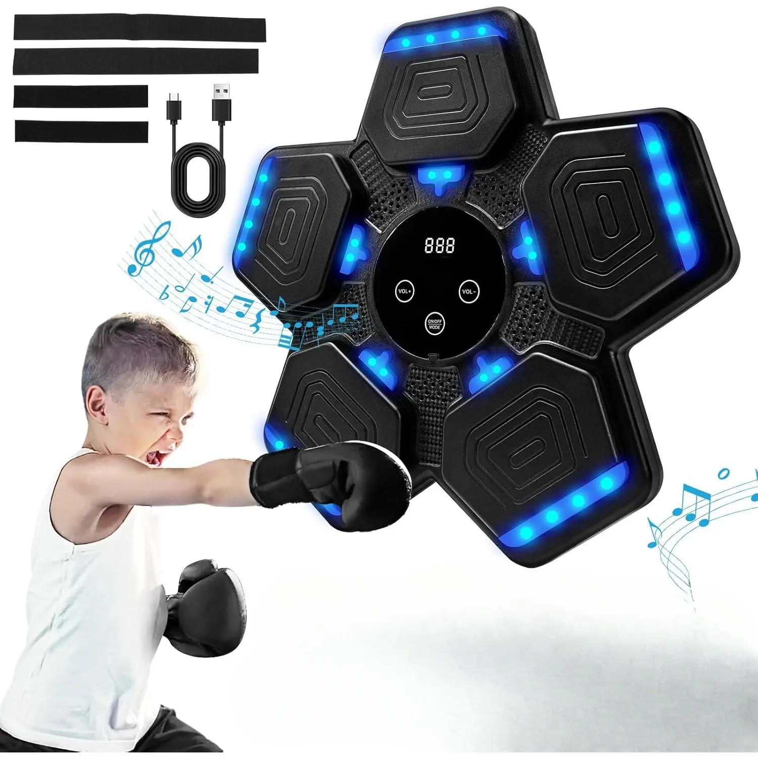 2026 Smart Boxing Trainers - Wall-Mounted Bluetooth Sync Electronic LED Boxing Pad, 9 Modes & Speeds, for Home, Gym, Wall-Mounted Electronic Pad, At Home Gym, Unisex
