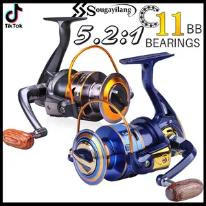 Sougayilang Spinning Fishing Reel 5.2:1/5.1:1 High Speed Smooth Fishing Reel with Metal Body for Saltwater and Freshwater