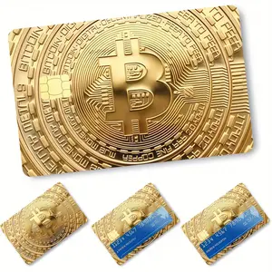 Stylish Golden Bitcoin Credit Card Sticker, Skin Decorative Sticker, Diy Decorative Stickers, Bank Card Privacy Sleeve Protective Sticker - Suitable for Credit Cards, Bank Cards - Scratch-resistant and Durable, Decoration and Gift