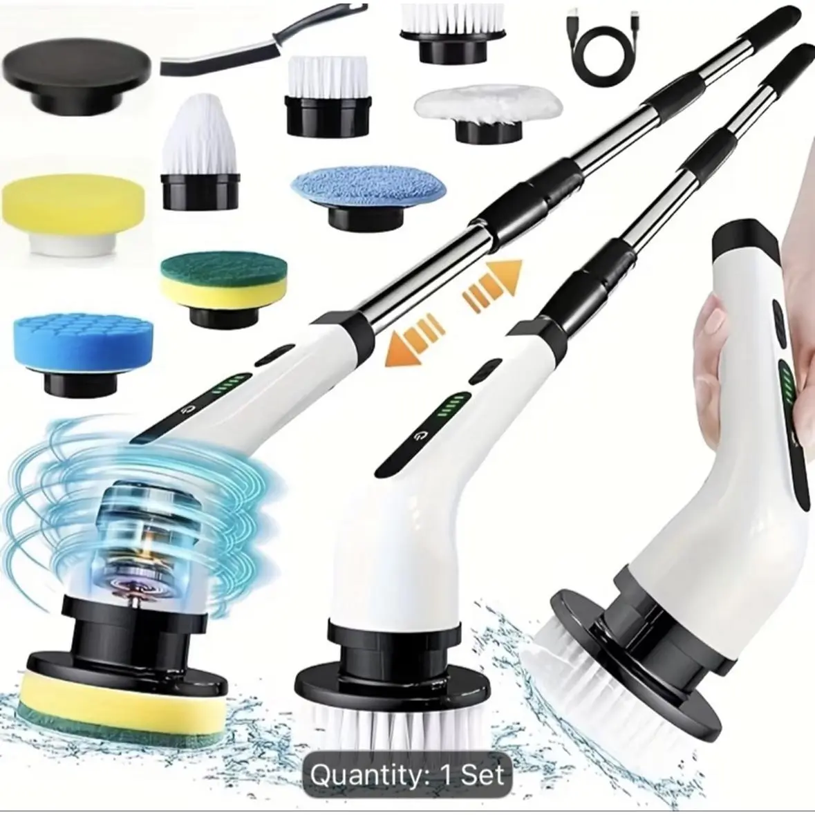 2026 New Electric Spin Cleaner Set with Multiple Attachments for Efficient Cleaning