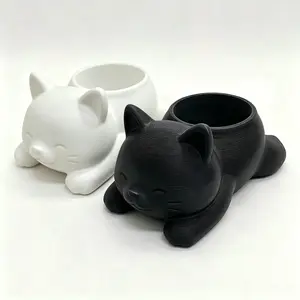 Cute Cat Shaped Succulent Planter Set, Creative 3D Printed Gift, Ideal for Nature Lovers, Perfect for Friends and Family