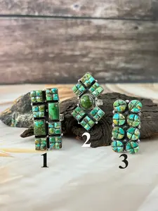 Handmade Sterling Silver Sonoran Cobble Collection: Sonoran Mountain Turquoise Adjustable Ring "Signed Nizhoni"