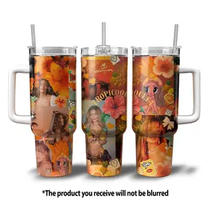 Tropitour 2026 World Tour V3 Tumbler - La Bichota Reggaeton Concert Merch, Tropical Vibes Stainless Steel Tumbler 20oz 40oz, Gift For Music Fan