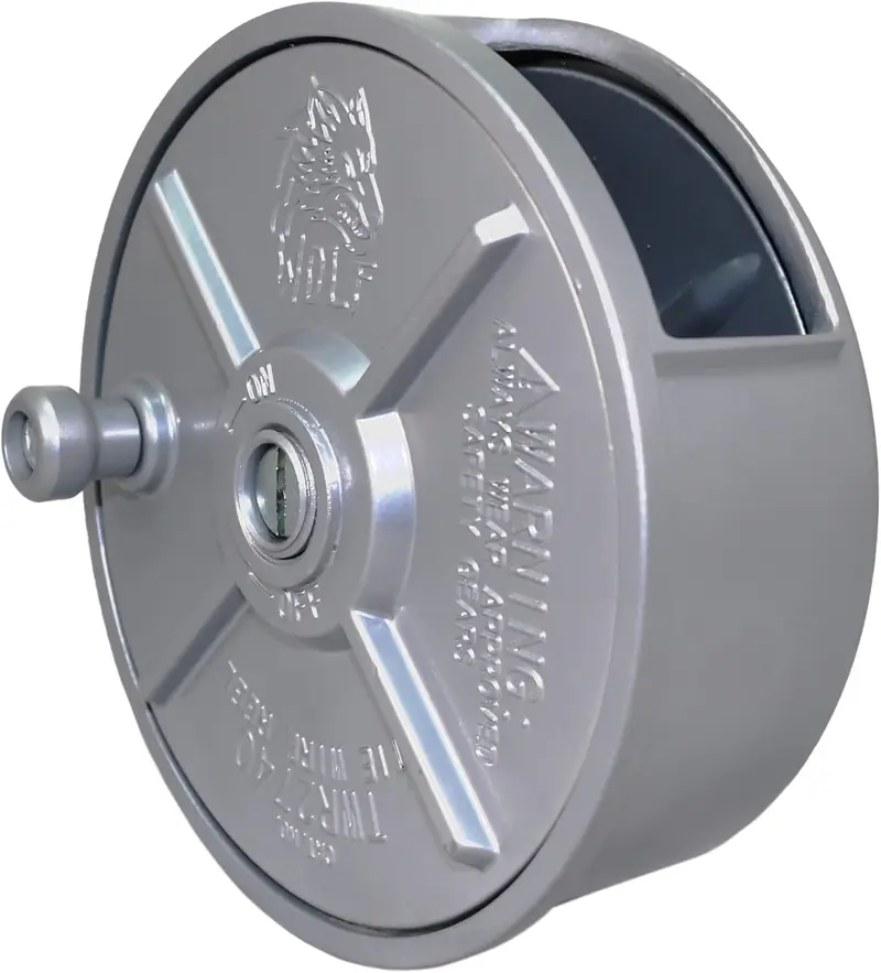 6.25  Tie Wire Reel Coil Holder Wheel, Lightweight, Ambidextrous, Built-in Belt Loops & Knob