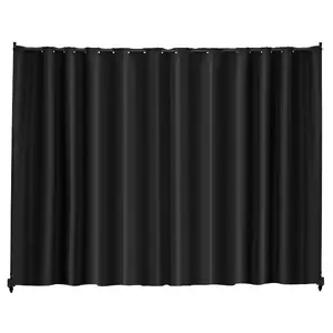 VEVOR Room Divider, Portable Panel Room Divider with Wheels Curtain Divider Stand, Freestanding Room Divider Privacy Screen for Office, Bedroom, Dining Room, Study, Black