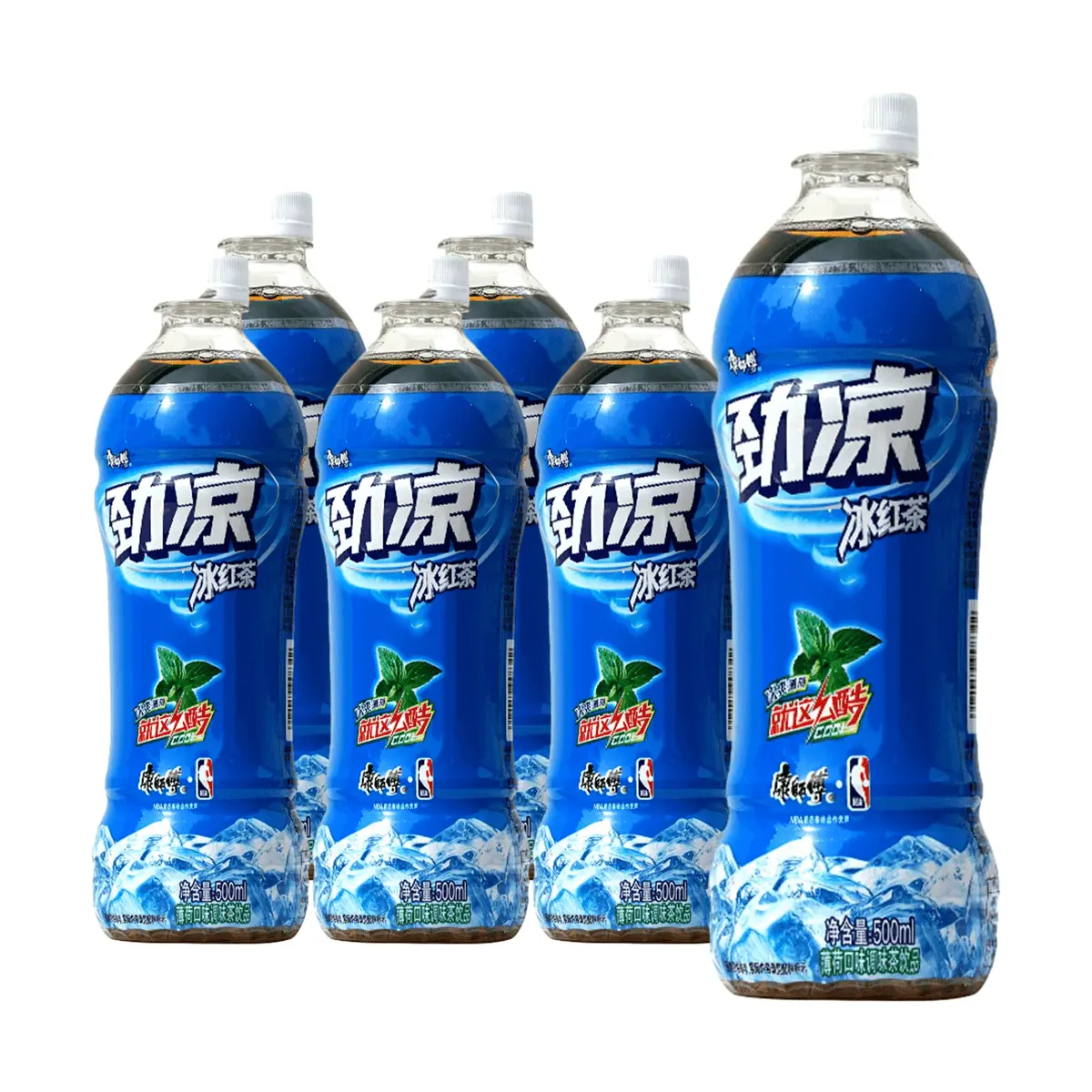 Master Kong Ice Black Tea, Mint Flavor, 500ml x 6 Bottles, Refreshing & Cooling Beverage