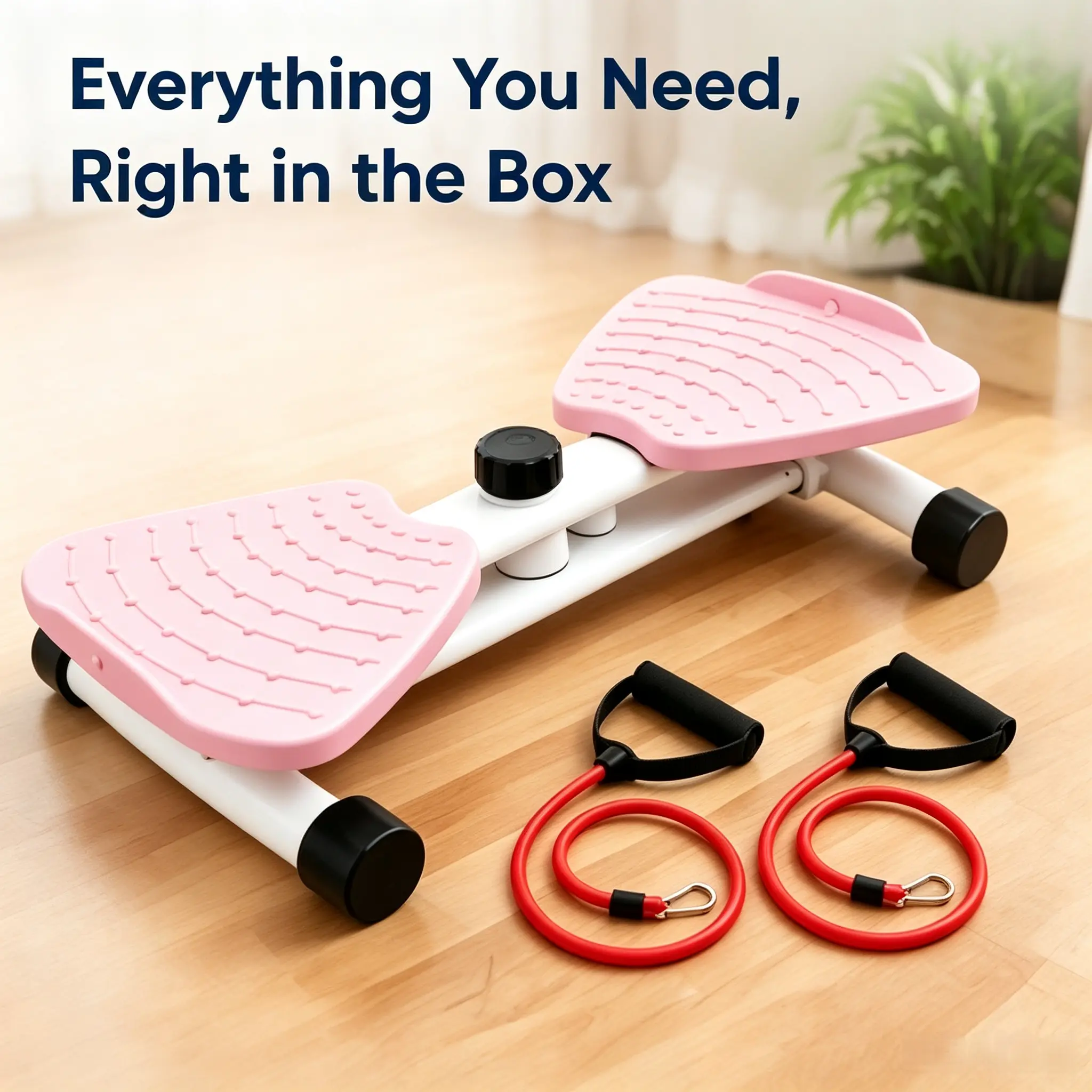 Home Twist Balance Board Exercise Machine with Detachable Resistance Bands Stable Steel Frame Anti-Slip Massage Surface Portable Compact Workout Trainer Multi-Mode Activity Support Tool for Daily Indoor Training Pilates Waist Twisting Ab