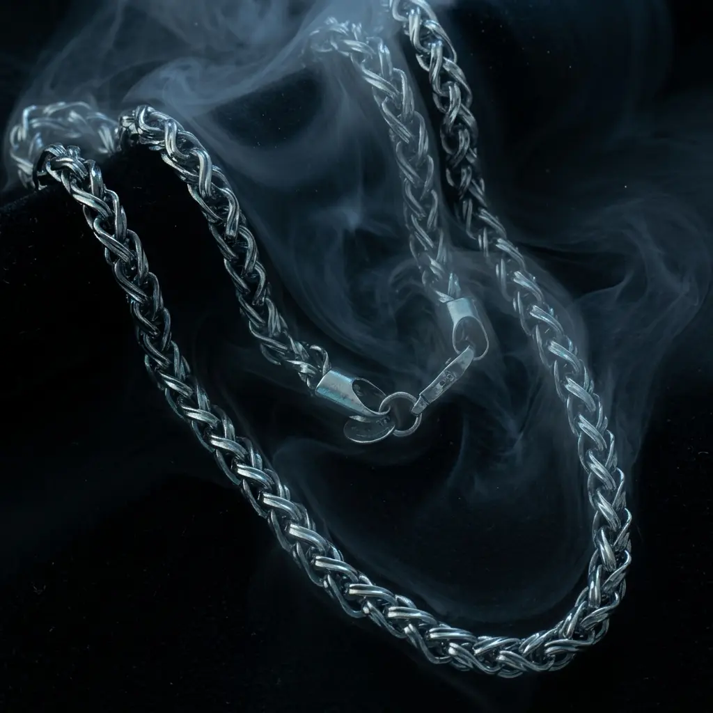 Men's Heavy Silver Plated 3D Byzantine Weave Chain Necklace, 0.6 Inch Wide, Waterproof Fade Resistant, Multi Layered Hip Hop Punk Jewelry, 6mm Link Chain, Daily Wear Statement Piece for Men