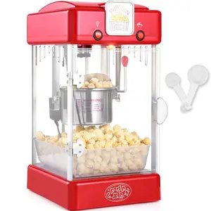 VEVOR Popcorn Maker, 480W Popcorn Popper Machine, 4 Oz Kettle Makes 1.5 Gallon per Batch, Tabletop Popcorn Maker, Includes 3 Scoops, Movie Theater Style, BlackVEVOR Super Brand Day