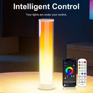 【Smart 360° Night Light】APP & Voice Control Sleep Companion Lamp with Breathing Flame Effect - 168+ Sleep Modes Auto Timer Eye-Caring Bedside Lamp for Nursery/Adult Long-Lasting Rechargeable Mood Light for Bedroom  Holiday Decor Camping