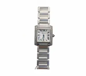 Cartier Tank Française Medium Stainless Steel Diamond Watch W51002Q3
