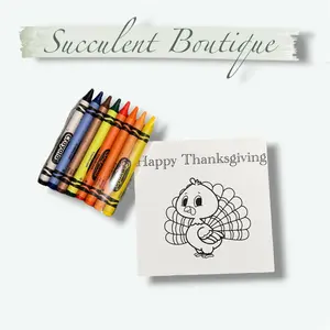 Happy Thanksgiving Turkey Coloring Card With Crayons