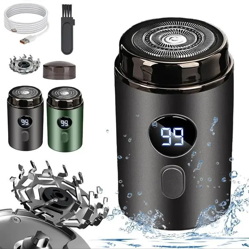 Portable Mini Shaver LED Battery Display Travel Rechargeable Electric Razor for Men, Mustache Trimmer, Holiday Gift!