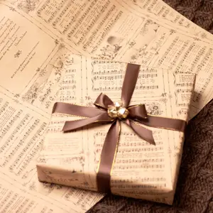 Christmas Carol Vintage Wrapping Paper Rolls | Music Sheets Eco Gift Wraps for Church Choir, Musicians, Music Teachers Gift Wrap for Christmas, Birthday, Holidays, Decorative Holiday Paper