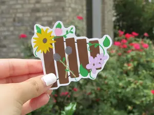 Floral Marimba Die Cut Sticker