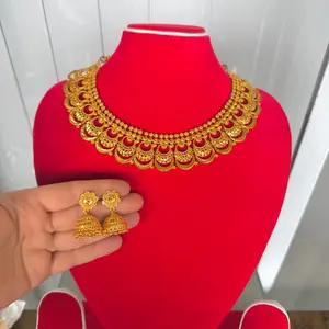 Gold plated Choker/Necklace with earrings