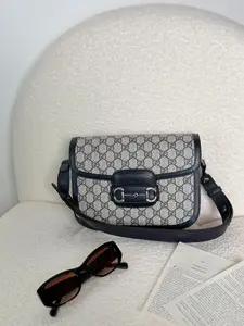 Pre-owned GUCCI Horsebit 1955 Shoulder Bag – Blue (Style 037) 16