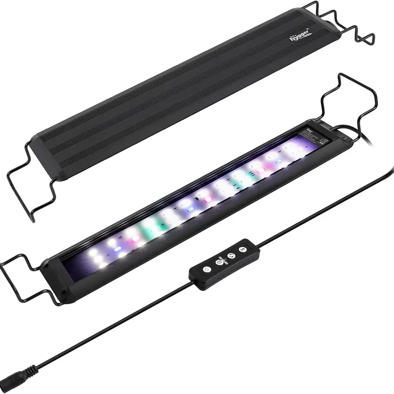 hygger Full Spectrum Freshwater Fish Tank Lamp - RGB Light with 10%-100% Dim, 10 Levels of Brightness, 6h/8h/12h Timer Control & Adjustable Settings for Aquatic Plants