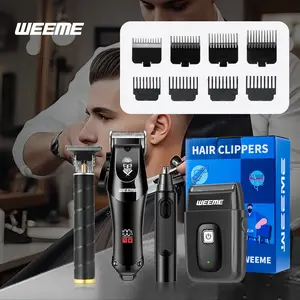 Professional Men's Grooming Kit, Electric Shaver Set with Trimmer, Nose Hair Clipper, Razor, Comb Attachments, Ideal Gift for Him
