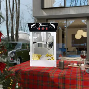 Aobtkel®Commercial Popcorn MAKER Machine, 12 Ounce Kettle Stainless Steel Popcorn Maker with Tempered Glass, Warming Deck, 850W Countertop Popcorn Popper for Parties, Events, and Home Theater, Black