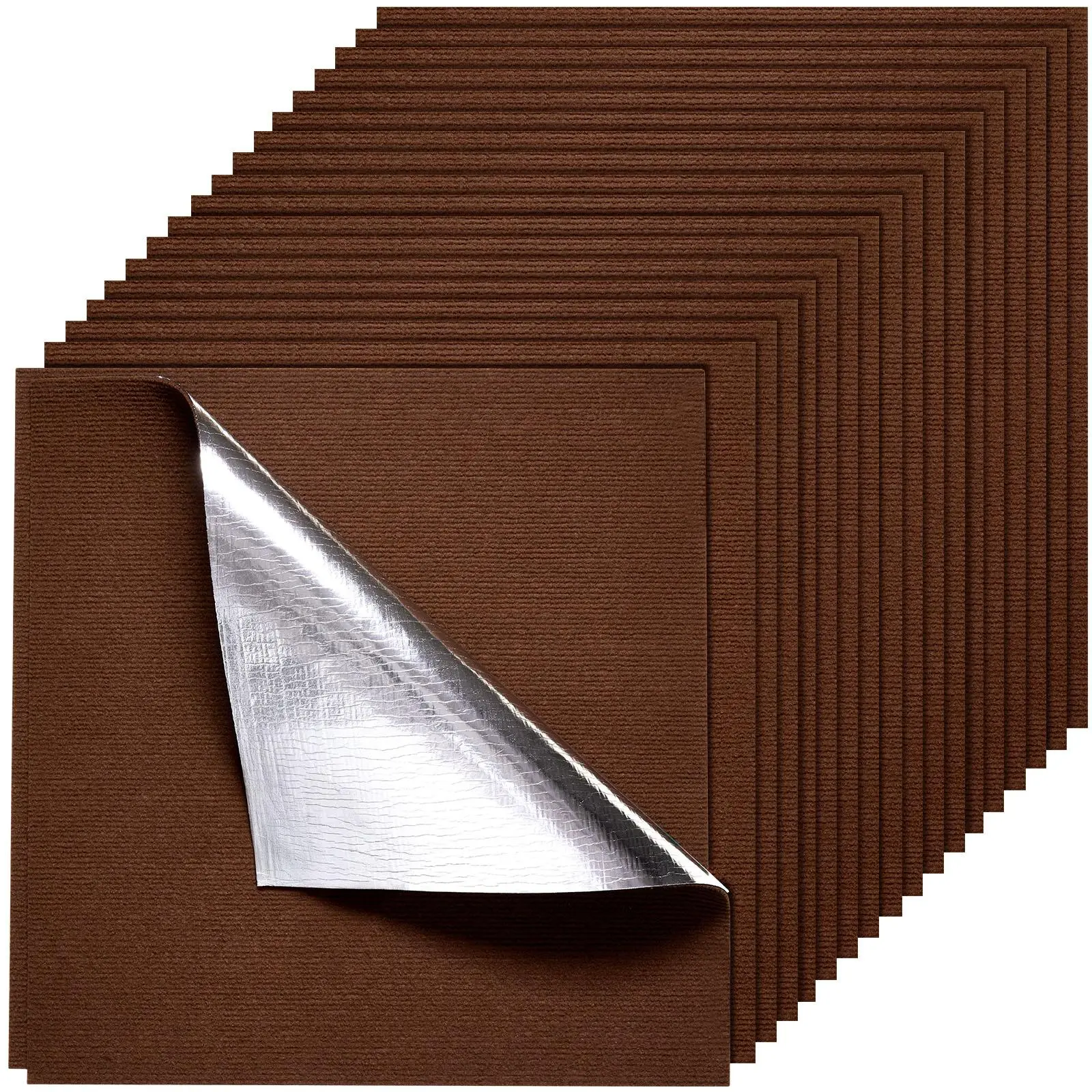 【SummerFinds】VEVOR Carpet Tiles 24x24 inch, 20 Pack Peel and Stick Carpet Square Rug, Self Adhesive Commercial Floor Soft Padded for Seamless Cover 80sq.ft, Easy DIY Replacement for Living Room Office,Dark Brown