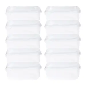 REGALWOVEN 10 Pack Plastic Meal Prep Food Containers with Lids, Food Storage Containers, Reusable Lunch Box for Microwave, and Freezer 5.3*5.3*2.1 in Transparent