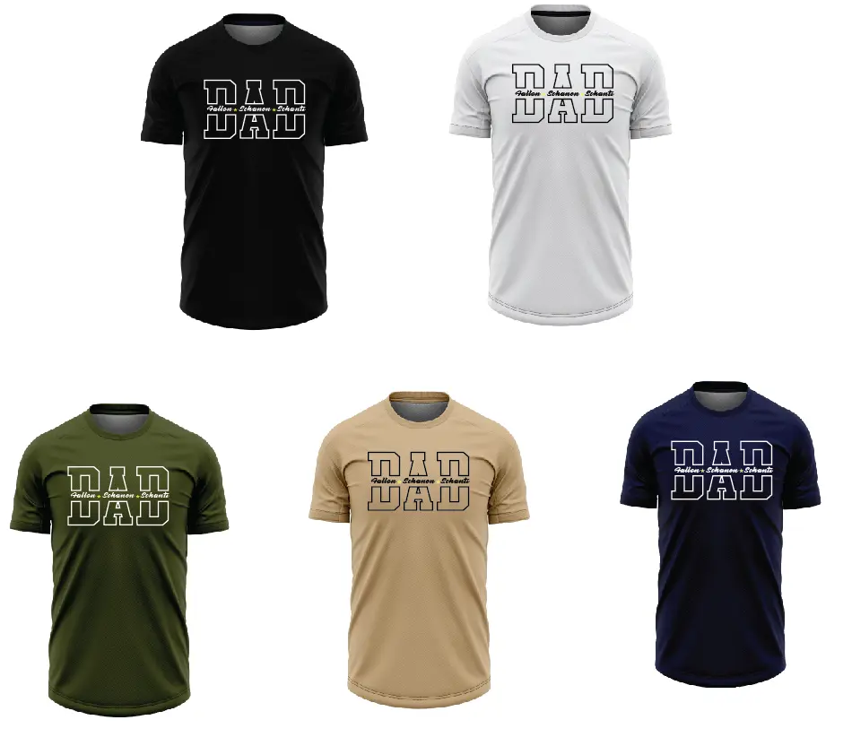 DZ Custom Apparel Split Logo Dad T-Shirt with Names