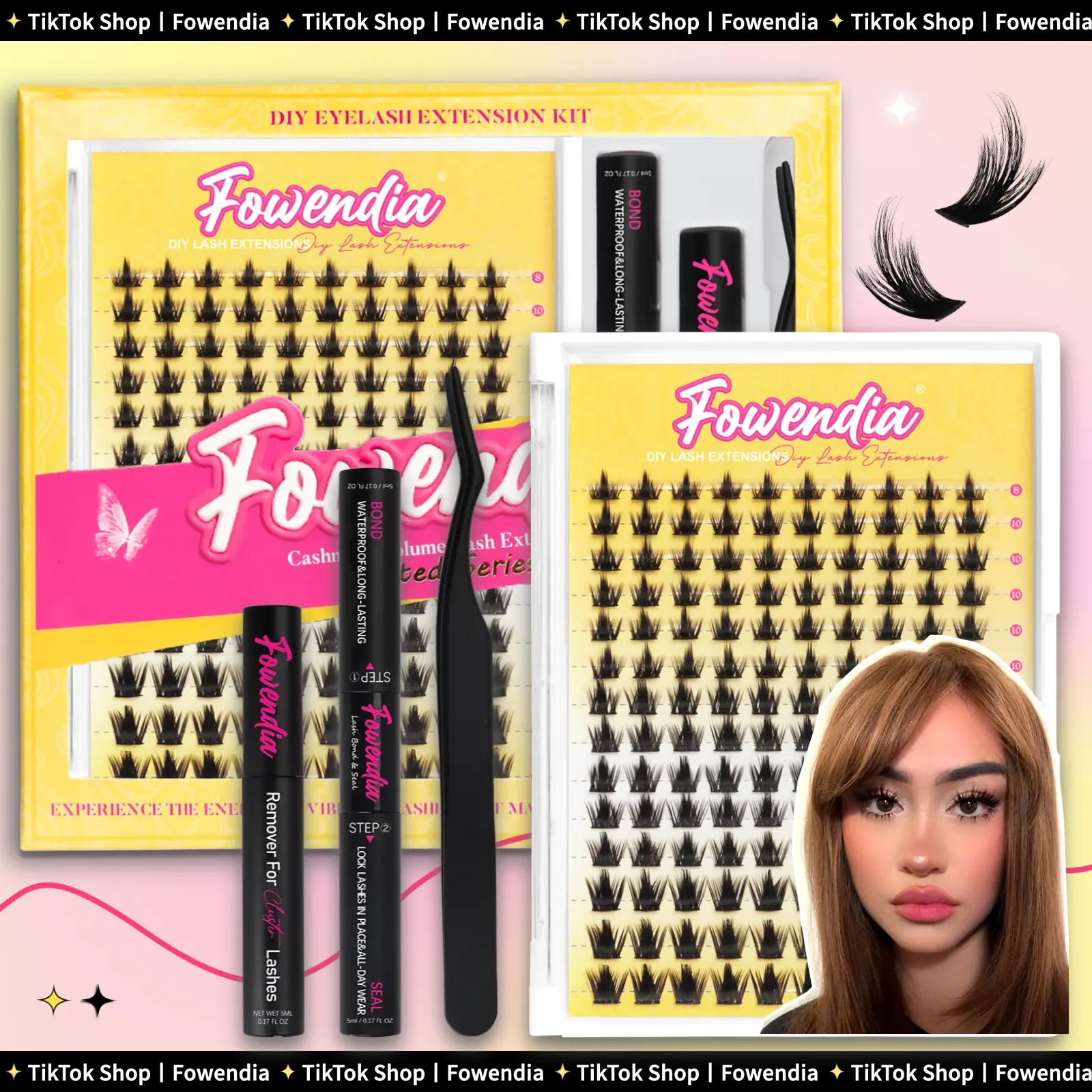Fowendia Short Manga Lashes, California Sunset Short, Wanna Be Short | Cluster C/D Curl  Extension Kit | 8-14mm Lash Clusters with Bond, Seal, Remover - Ultra-Thin Transparent Bands |  Magic Anime False Eyelash Extension Kit dealsforyoudays