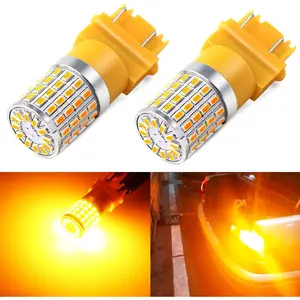 3157 LED Bulb Amber Yellow, Super Bright 3156 4157 3757 3457A LED Blinker Bulbs for Rear Front Turn Signal Parking DRL Side Marker Lights, Non-polarity, Pack of 2