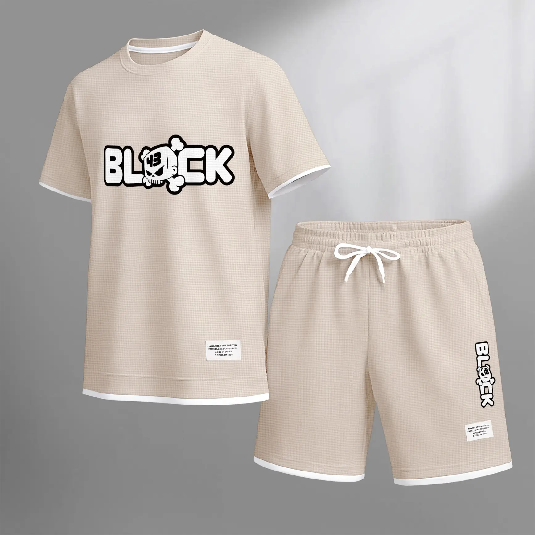Men's Cartoon Skull Graphic T-Shirt and Shorts Set, Street Style Letter Print Summer Two Piece Outfit, Lightweight Breathable Casual Streetwear, Comfortable Relaxed Fit Daily Wear
