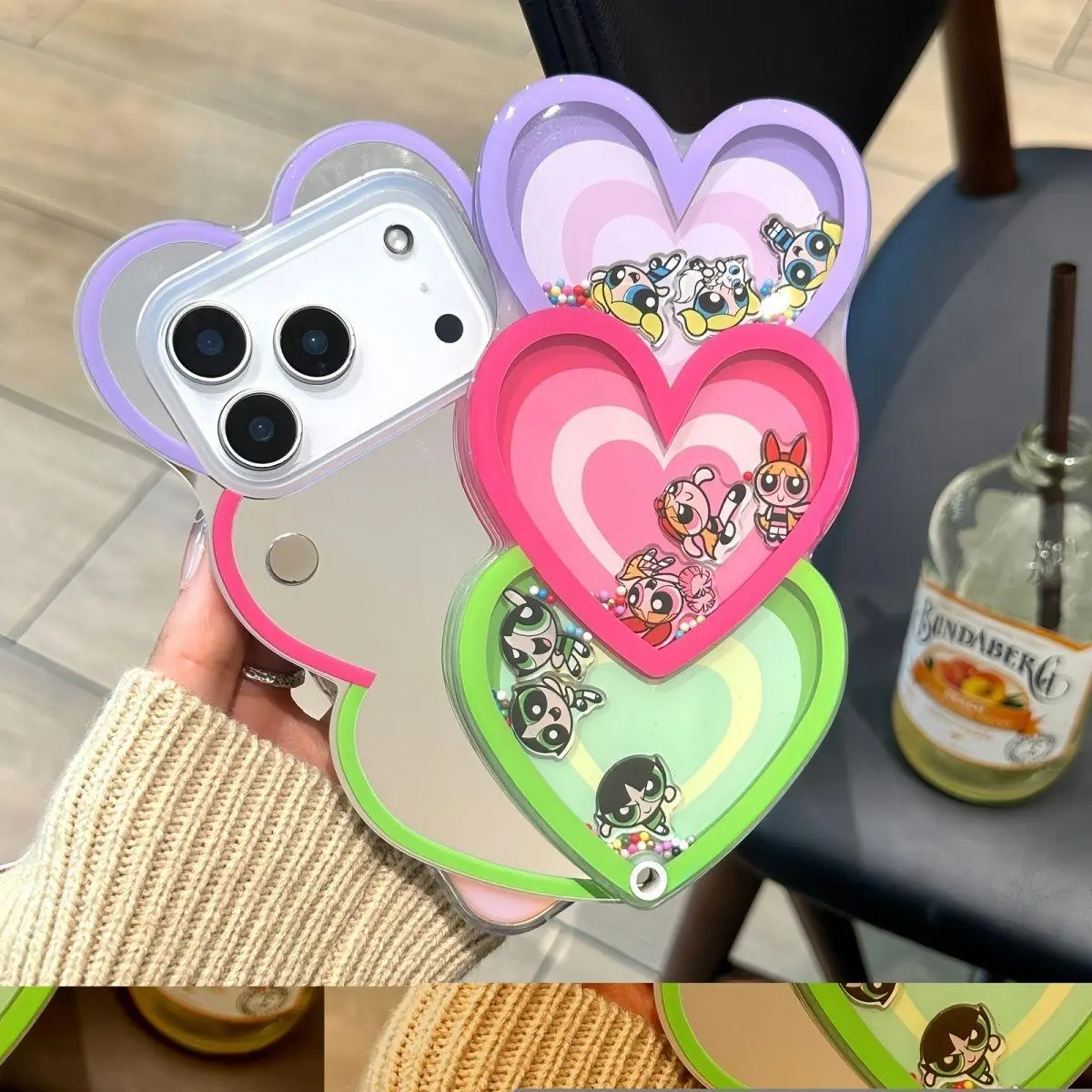 The Powerpuff Girls 3D Cartoon Phone Case with Shockproof Heavy Duty Protection & Love Crossbody Lanyard, Mobile Accessories for Various iPhones Including 17 Pro Max, 16 Pro, 15, 14, 13, 12