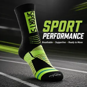 SPORTS HOUSE 3 Pairs Unisex Cushioned Crew Training Athletic Socks for Men & Women with Combed Cotton, Moisture-Wicking, High Elastic,Breathable Performance Ankle Socks with Reinforced and Thickened Design