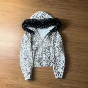 Y2K American Retro Zip Up Hoodies Printed Leopard Fur Collar Sweatshirt Gothic Hip Hop Fashion Streetwear Unisex Boxy Clothing.Aa