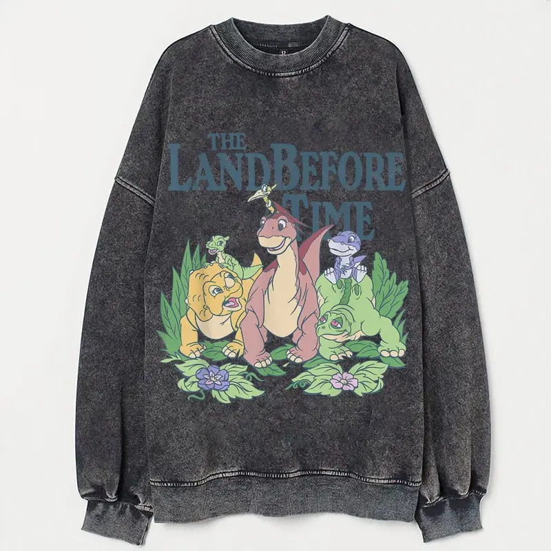 The Land Before Time Pastel Dinosaur Friends Sweatshirt/T-shirt, Cotton Unisex T-Shirt, Crew Neck, Size S- 4XL, Menswear Top, Womenswear Top Underwear Streetwear