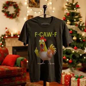 Funny Rooster Sweatshirt unisex – Big Rooster Graphic Sweatshirt with “F-CAW-F” Slogan – Farm Humor Sweater, Gag Gift, unisex sweatshirt