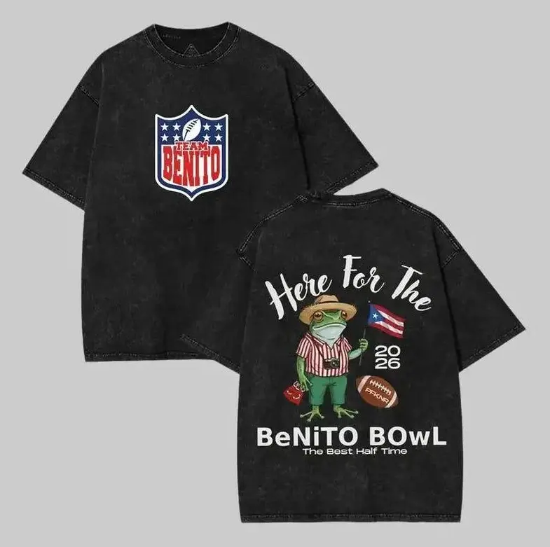 Comfort Colors Benito Bowl 2026 Vintage Washed Graphic Tee Funny Football Design Shirt Team Shirt Here For The Bowl The Best Haft Time Shirt