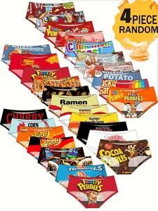 Women's Cute Snack 3D Cartoon Digital Print Underwear, Comfortable Casual Slim-Fitting Panties, All Seasons Wear