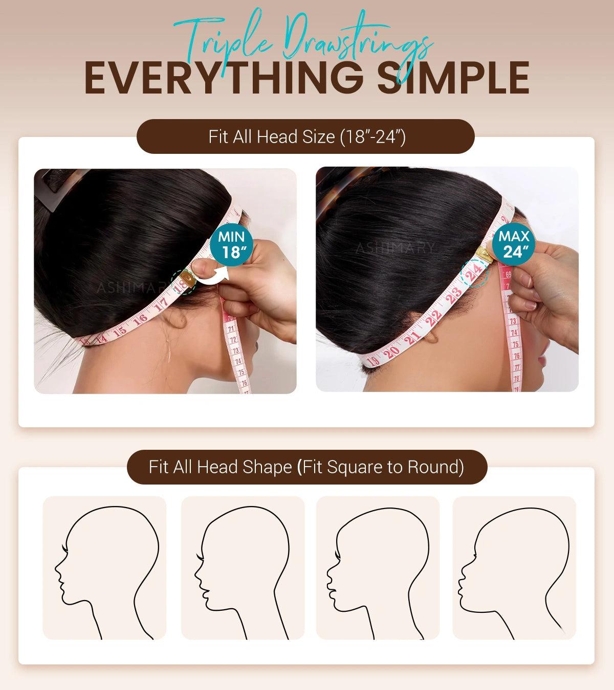 [Summer Must Have] Ashimary Water Wave Invisi-Strap Snug Fit 360 Skin Lace Frontal Human Hair Wig Bleached Knots With Drawstring#Summervibes, Lace Front Wigs, Glueless Part Wig