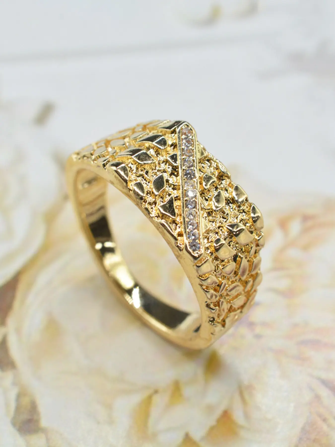 Men's Vintage Hip Hop Style Rhinestone Block Ring, Chunky Statement Rings, Rhinestone Decorated Ring, Luxury Jewelry for Daily Wear, Fashion Rings, Perfect Gift for Christmas Halloween Father's Day