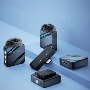 Wireless Lavalier Microphone, 1 Set USB Rechargeable Wireless Microphone, Lapel Mic for Video Recording, Teaching, Interviews, Podcast, Conference, Vlog, USB Streaming Mic