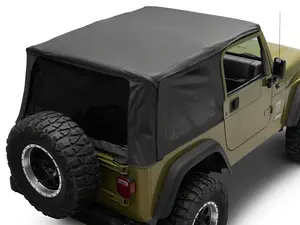 RedRock OE-Style Replacement Soft Top; Black Denim (97-06 Jeep Wrangler TJ, Excluding Unlimited)
