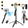 360° Rotatable Auto Face Tracking Selfie Stick Tripod with Fill Light, Gesture Control, Rechargeable 100ft Remote, 70.9" Telescopic Pole, Silicone Clip - Tripod for iPhone, Portable Phone Holder, Adjustable Phone Mount Selfie Accessories for Vlogging
