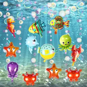 5/10 pcs, 16 inch mini cute ocean series animal aluminum film balloons randomly sent 10Pc Randon balloon  stack
