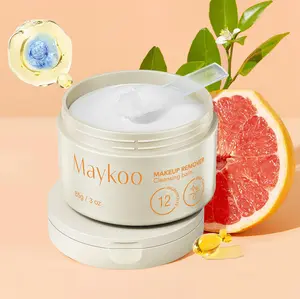 MAYKOO Makeup Remover Cleansing Balm, Melting Cleansing Cream Oil Based Cleanser, Hydrating Makeup Remover Balm with Vaccinium Myrtillus, Hydrate Skin, Non-comedogenic, No Harsh Chemicals, 0 Residue with Spatula & Easy to Rinse, 3 Oz, Cosmetic, Moisturize