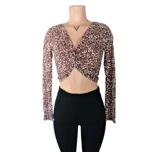 Annie Twist Front Top Long Sleeve Crop Top Shirts Womenswear