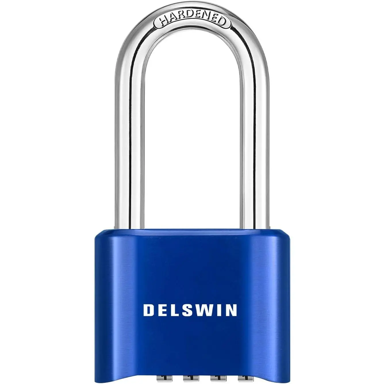 Heavy Duty 4-Digit Combination Padlock - 1-Piece Outdoor Code Lock for Gates & Sheds (Blue), 10,000 Combinations, 2.5in Long Shackle, All-Brass Inner Mechanism, Anti-Tampering Waterproof, 4.13 x 2.0 x 0.98 Inches, 0.5lb/Pcs, for Outdoor Users